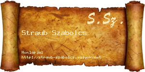 Straub Szabolcs névjegykártya